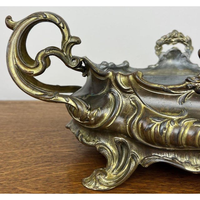 Metal Vintage French Ornate Jardiniere For Sale - Image 7 of 13