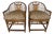 Rattan & Bamboo Armchairs With Bird Decoration -a Pair For Sale
