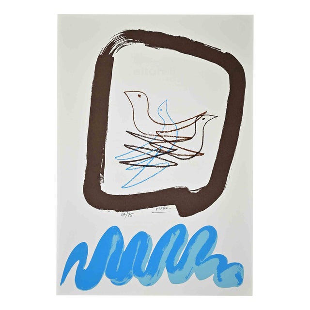 Marcello Pirro, Pigeons, 1970s, Lithograph For Sale