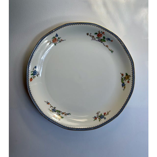 Vintage Theodore Haviland Limoges, France rimmed Blue Band Floral Porcelain Serving Plate. Featuring a footed and flared...