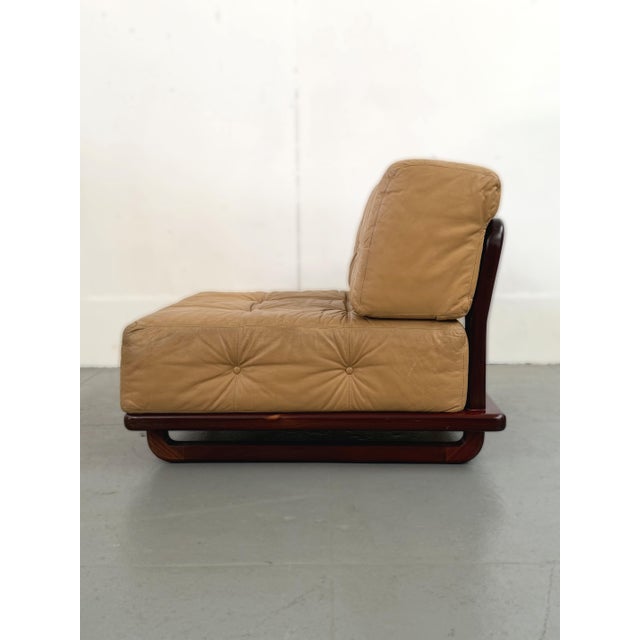 1980s Rosewood Italian Leather Chairs For Sale - Image 4 of 9