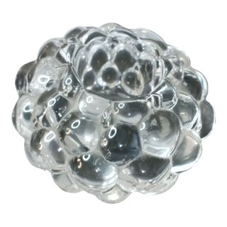 1980s Orrefors Grape Pattern Tealite Holder For Sale