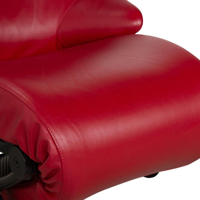 Red Leather Solo 699 Armchair with Manual Function from WK Wohnen For Sale - Image 5 of 14