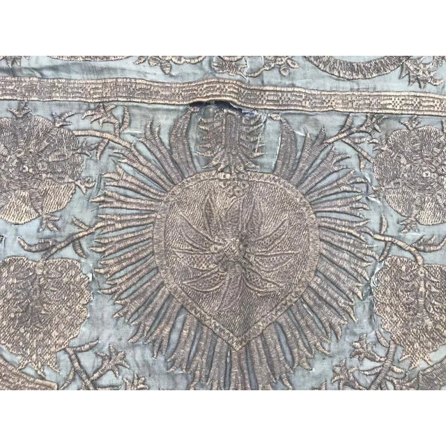 Beautiful late 19th century Turkish ottoman embroidery with nice design and green field color, entirely hand embroidered...