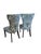 Carmilla Pier 1 Blue Damask Armless Dining Chairs, a Pair For Sale - Image 4 of 8