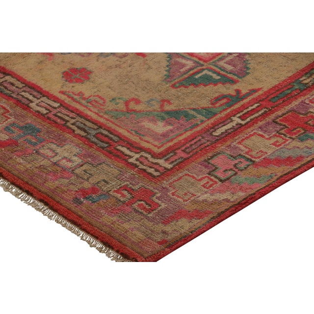 Vintage Samarkand Rug in Beige and Red With Geometric Medallion - Rug & Kilim For Sale In New York - Image 6 of 8