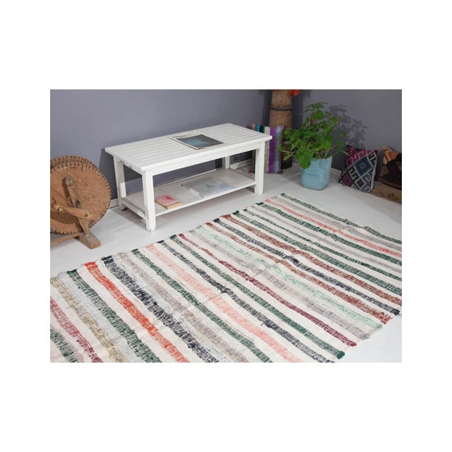 Vintage Striped Turkish Rag Rug - 4`11" X 10`3" For Sale In Los Angeles - Image 6 of 6