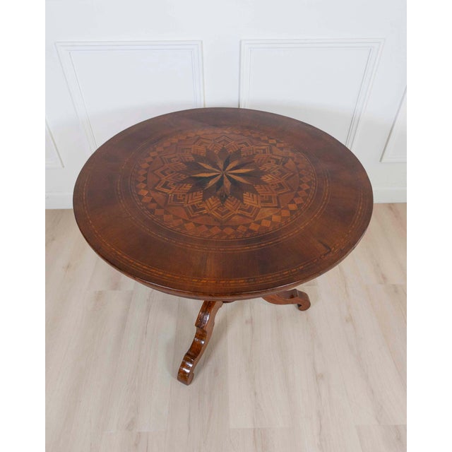 Italian Italian Early 19th Century Round Inlaid Table For Sale - Image 3 of 6