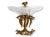 A striking French gilt bronze mounted cut crystal centerpiece with a richly cut bowl raised on an ornate base adorned with...