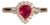 Rue Saint-Rustique: Vivid Pear Shaped Natural Ruby and Natural Diamond Ring For Sale