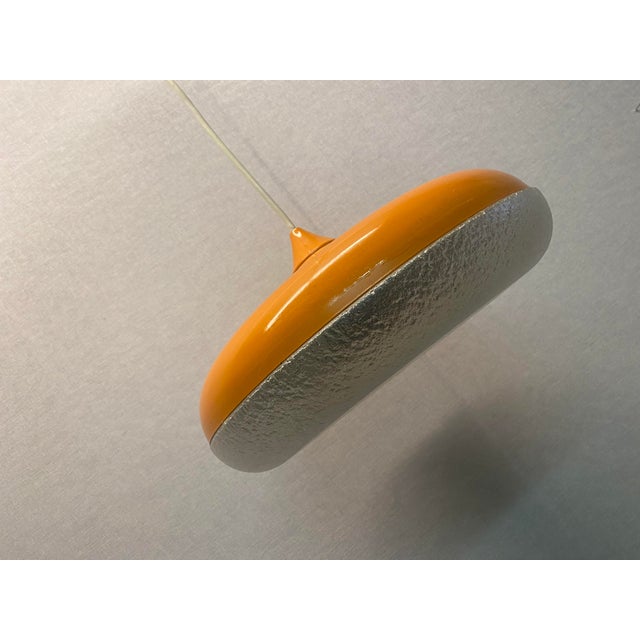 Mid-Century Modern Orange Siform UFO Pendant from Siemens, 1960s For Sale - Image 3 of 18