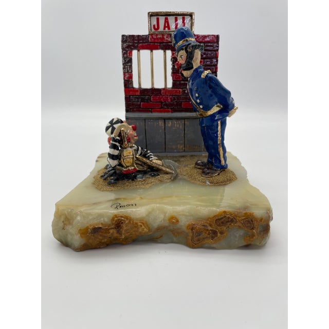 This vintage Ron Lee “Great Escape” sculpture captures one of the artist’s most imaginative circus-themed scenes. Hand...