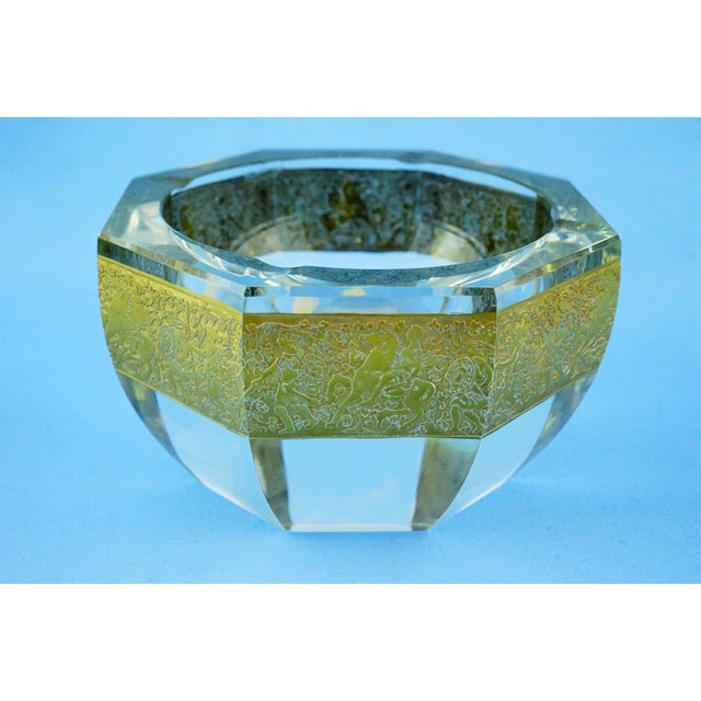 Vintage Crystal and Gold Centerpiece Vase by Ludwig Moser, 1940s For Sale - Image 6 of 18