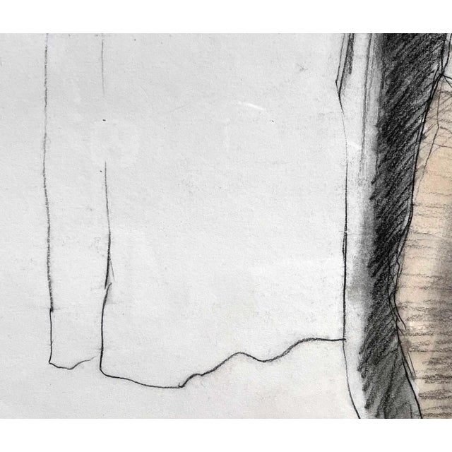 Black 20th Century Black and White Abstract Figurative Mixed Media Drawing of a Female Nude by William Anzalone For Sale - Image 8 of 13