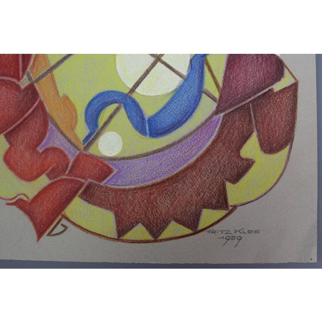 Blue Fritz Klee, Abstract Composition, 1959, Drawing For Sale - Image 8 of 18
