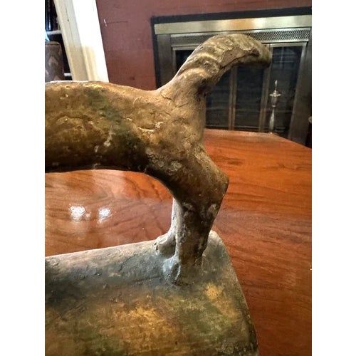 Antique Chinese Terra Cotta Animal Roof Tile on Curved Base For Sale - Image 9 of 12