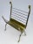 Vintage C.1970's Italian Maison Jansen Polished Brass and Satin Nickel Ram Head & Hoofed Magazine Rack/Holder For Sale In West Palm - Image 6 of 13