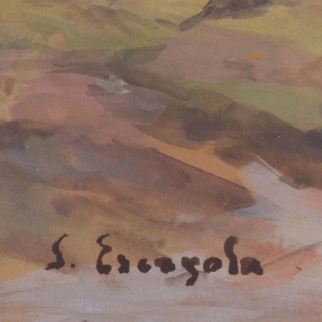 Joan Escayola Blanch, Rural Landscape, 1950s, Watercolor For Sale - Image 6 of 7