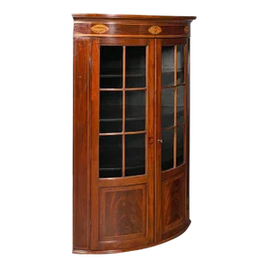 1800s Antique Georgian Glazed Corner Cabinet