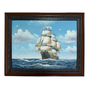 K.Dossi Original Sailing Ship Oil Painting, Nautical Seascape, Maritime Art