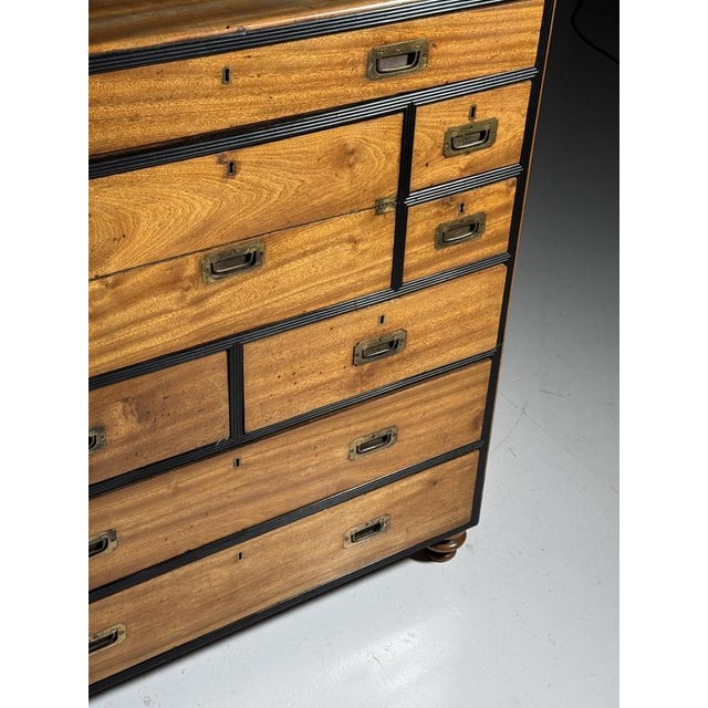 Antique Campaign Chest of Drawers, 1800s For Sale - Image 6 of 18