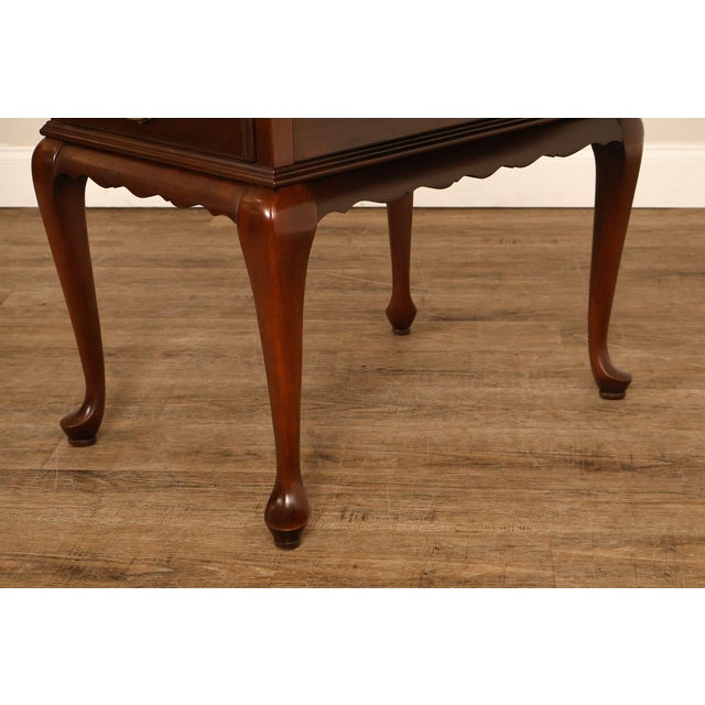Ethan Allen Vintage Queen Anne Style Cherry Drop Leaf Side Table For Sale - Image 13 of 18