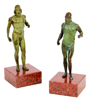 Bronze Replicas of the Riace Warriors on Marble Bases, Late 20th Century, Set of 2