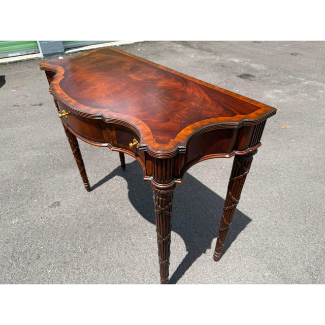 Maitland - Smith Maitland Smith Flame Mahogany Federal Style Console Table For Sale - Image 4 of 10