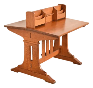 Limbert Antique Mission Oak Arts & Crafts Double Desk or Partner's Desk, Circa 1910