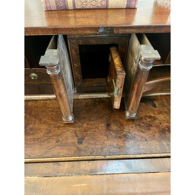 Large William and Mary Burr Walnut Herringbone Inlaid Two Part Bureau, 1680s For Sale - Image 9 of 17