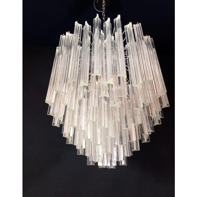 Metal Murano Glass Chandelier in the style of Venini, 1970s For Sale - Image 7 of 11