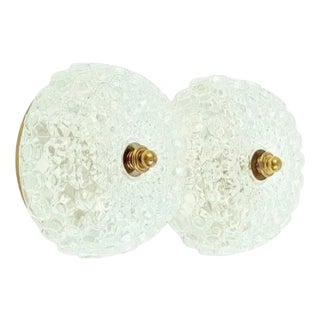 Mid-Century Diamond Glass Wall Lights or Flush Mounts by Helena Tynell for Limburg, Germany, 1960s, Set of 2 For Sale