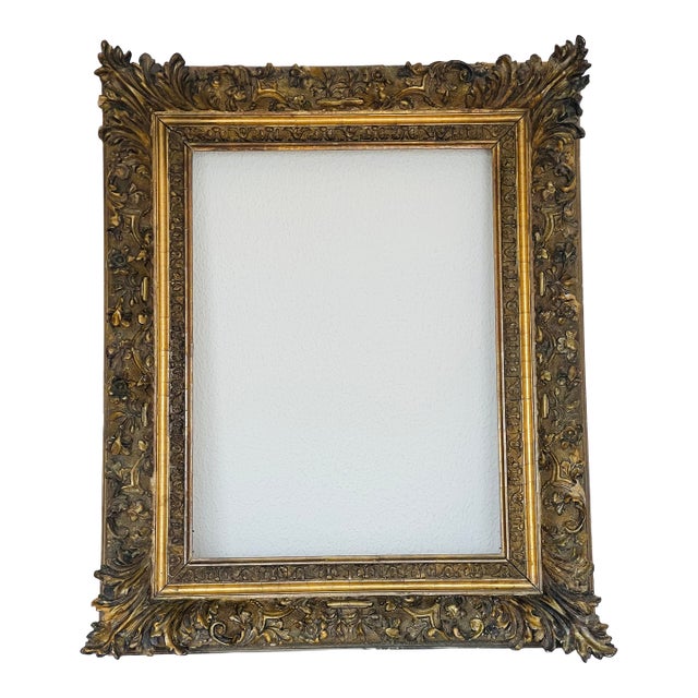 19 Th C Antique Richly Ornate Mirror Frame For Sale
