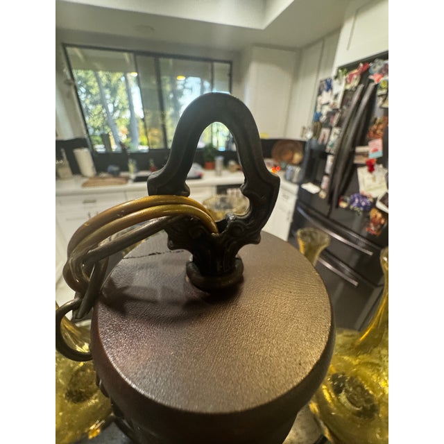 Coffee Antique Hurricane Chandelier For Sale - Image 8 of 9