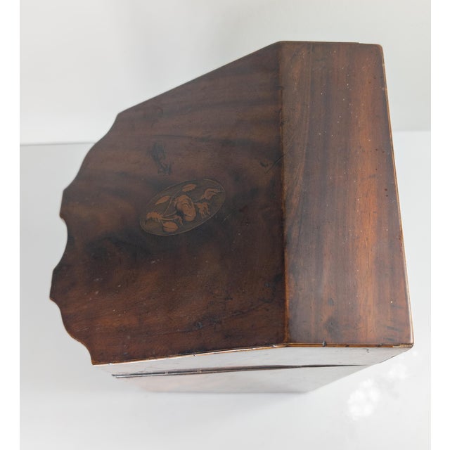 18th Century English Georgian Mahogany Knife Box With Rose Inlay For Sale - Image 11 of 16