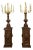 Large Terracotta and Gilded Wood Torches, Set of 2 For Sale