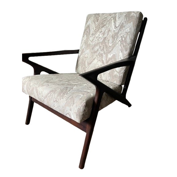 Wood Pair of Mid Century Modern Poul Jensen Interpretation Z Arm Chair For Sale - Image 7 of 8