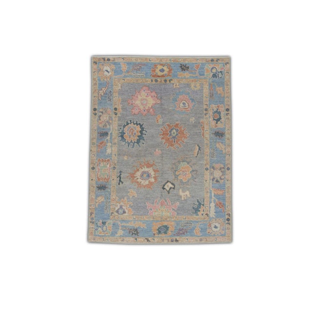 Modern Turkish Oushak Rug 5' x 6'11