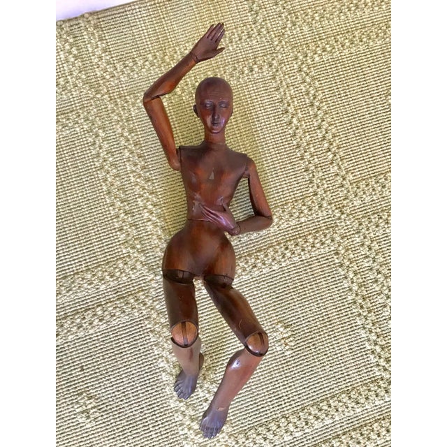 Antique Mid 19th Century Carved Wood Articulated Artists Mannequin Lay Figure Model For Sale - Image 11 of 12