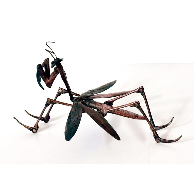 Mid-Century Modern Japanese Articulate Praying Mantis Jizai Okimono Myochin Hiroyoshi Meiji For Sale - Image 3 of 10