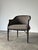 Hollywood Regency Vintage Black Lacquered Faux Bamboo Barrel-Back Armchair For Sale - Image 3 of 18