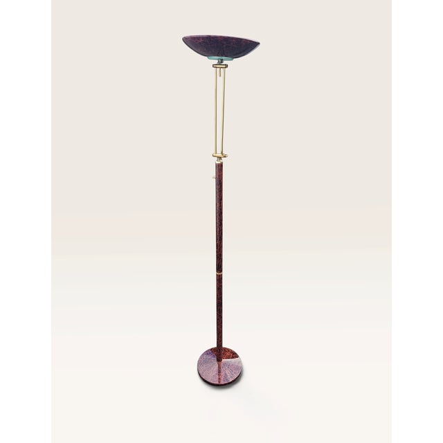 An exceptional 1950s Italian floor lamp combining refined Italian Modern lighting, luxurious materials and an impressive...