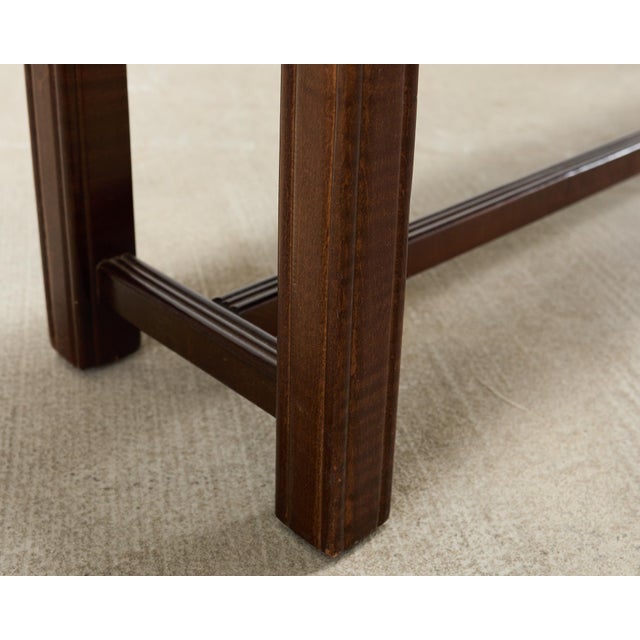 Elongated Georgian Style Mahogany Leather Footstool For Sale - Image 14 of 18