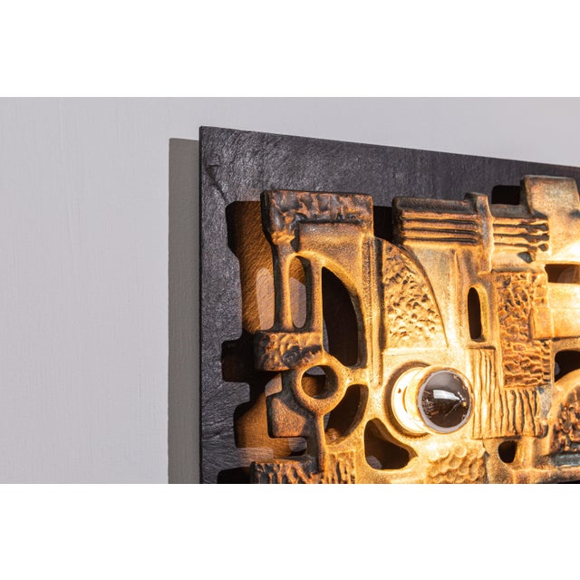 Metal Brutalist Wall Sconce in Ceramic from Brakelmann & Becker, 1970s For Sale - Image 7 of 15