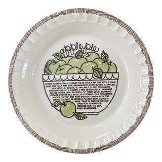 1980s Royal China Apple Pie Dish With Recipe For Sale