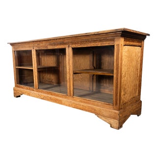 French Pine Shop Counter with Glass Fronted, 1930s For Sale