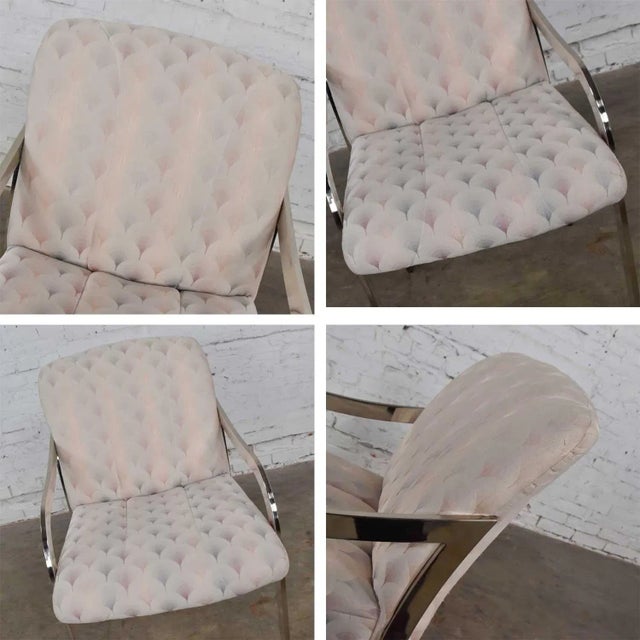 Vintage Art Deco Revival Accent Chair Armchair Chrome and Upholstered For Sale - Image 11 of 13