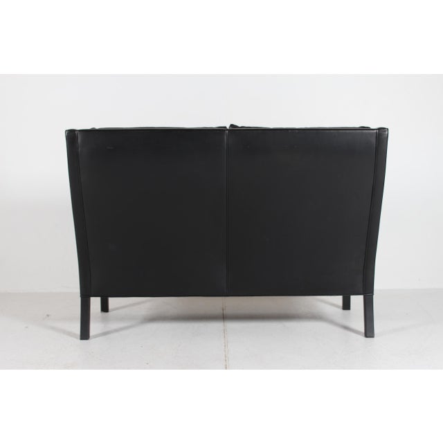 Black Danish Black Leather 2192 Coupe Sofa by Børge Mogensen for Fredericia Furniture, 1991 For Sale - Image 8 of 13