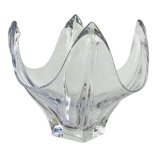 【Cofrac Art Verrier France】クリスタルガラス　ボウル Vintage Cofrac Art Verrier French Crystal Sculptural Bowl
