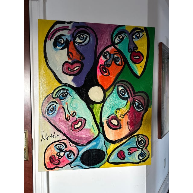 Abstract 1970s Peter Keil Large Abstract Canvas Painting For Sale - Image 3 of 7